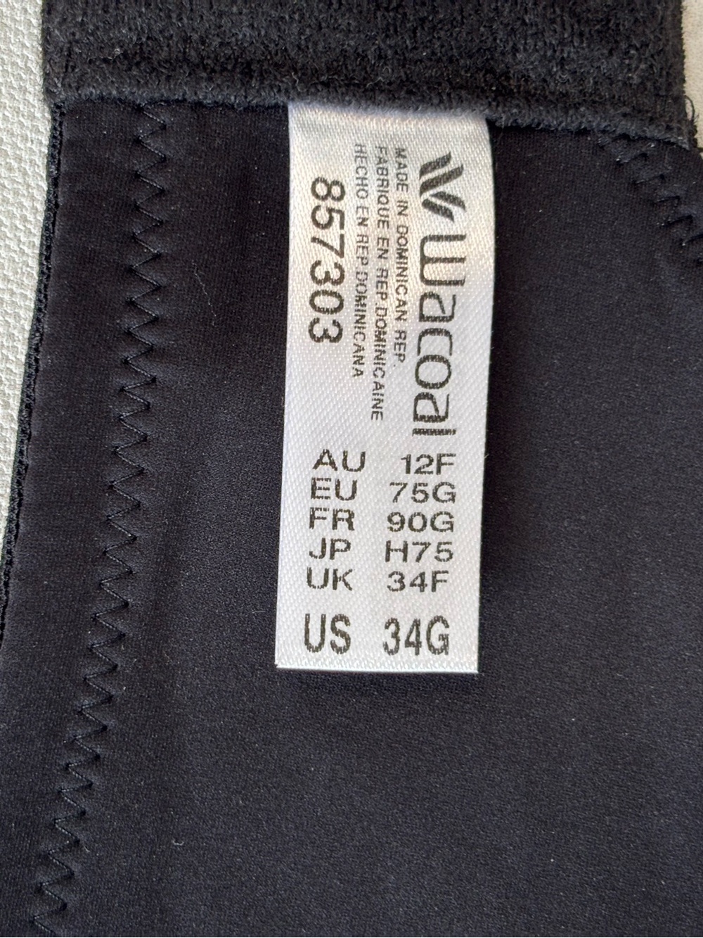 Wacoal Back Appeal Minimizer Bra, Black, 34G, New with Tags! Style 857303 - Picture 10 of 10